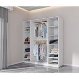 Tdesigno Siren Açık Giyinme Dolabı - Çok Amaçlı Dolap - Gardırop 200 Cm Beyaz