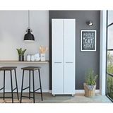 Tdesigno Sırma Çok Amaçlı Dolap,5 Raflı, 2 Kapaklı Mutfak Dolabı Kiler Dolabı Banyo Dolabı-60cm Beyaz