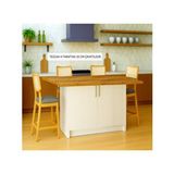 Tdesigno Swan Mutfak Adası - Alt Modül - 2 Kapaklı - 140 Cm - Tezgah Dahil - Beyaz