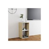 Tdesigno Tdesıgno Ay Kitaplık- Televizyon Sehpası - Ünitesi -Meşe Beyaz 30 Cm 2 Raflı