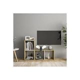Tdesigno Tdesıgno Maya Kitaplıklı Televizyon Sehpası Ünitesi Kitaplık Meşe Beyaz 90 Cm 4 Raflı Çam