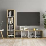 Tdesigno Tdesıgno Rengul Kitaplıklı Televizyon Sehpası - Ünitesi -Kitaplık Meşe-Beyaz 150 Cm 8 Raflı