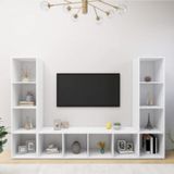 Tdesigno Tdesıgno Yigit Kitaplıklı Televizyon Sehpası - Ünitesi -Kitaplık-Beyaz 180 Cm 12 Raflı