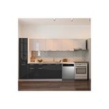 Tdesigno Tiran Hazır Mutfak Dolabı Kiler Dahil -320cm-beyaz Laminat Tezgah Dahil-bulaşık Makinesi Yeri Mevcut Antrasit
