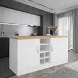 Tdesigno Wanda 2 Kapakli Mutfak Adasi - Çok Amaçli Dolap - Hazir Mutfak Dolabi - Erzak - Kiler Dolabi - Atlantikçam Tezgahlı Beyaz