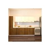 Tdesigno Yaprak Hazır Mutfak Dolabı Kiler Dahil 320cm –ceviz Ve Beyaz– Tezgah Dahil
