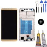 Te Huawei Y7 2018 Uyumlu Çıtalı A Kalite Lcd Ekran Dokunmatik Gold + Montaj Seti