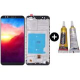 Te Huawei Y7 2018 Uyumlu Çıtalı A Kalite Lcd Ekran Dokunmatik Siyah + B7000