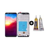Te Huawei Y7 2018 Uyumlu Çıtalı Hk Lcd Ekran Dokunmatik Siyah + B7000