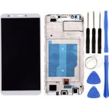 Te Huawei Y7 2018 Uyumlu Çıtalı Lcd Ekran Dokunmatik Beyaz + Tamir Seti