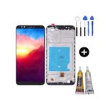 Te Huawei Y7 2018 Uyumlu Çıtalı Lcd Ekran Dokunmatik Siyah + Montaj Seti