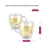 Teabloom Çift Duvarlı Fincanlar – 226 ml / 250 ml – Çay, Kahve, Espresso ve Daha Fazlası Için 2'li Yalıtımlı Cam Bardak Seti – Berraklık Koleksiyonu