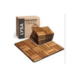 Teak Ağacı Yer Karosu 9 Adet 1 Koli Bahçe Banyo Deck Ahşap Karo Masif Yer Döşemesi Balkon Deck Altın Teak