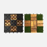 Teak Modüler Çim Yer Karosu 30x30 cm
