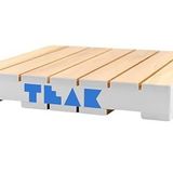 Teak Tuning Ahşap Klavye Paleti - 6,25 x 6,25 x 1 İnç - 1:12 Ölçek - Açık Mavi Logolu Boyalı Beyaz Kenarlar