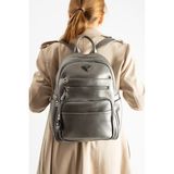 Teal Collection Unisex Suni Deri Sırt Çantası – Çok Bölmeli, Suya Dayanıklı, Geniş Hacimli Günlük ve Seyahat Çantası - Gri