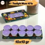 Tealight Mum 10x10 Gr Dekoratif Mumu Kandil Hediyelik Fitilli Mumluk Şamdan Lila Renk Kokusuz