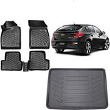 Team Car Chevrolet Cruze Hatchback 2012 Model 3D Bagaj Havuzu+3d Havuzlu Araca Özel Paspas Takımı - Siyah - Siyah