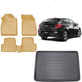 Team Car Chevrolet Cruze Hatchback 2015 Model 3D Bagaj Havuzu+3d Araca Özel Bej Havuzlu Paspas Takımı - Siyah - Bej