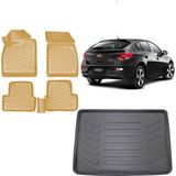Team Car Chevrolet Cruze Hatchback 2018 Model 3D Bagaj Havuzu+3d Araca Özel Bej Havuzlu Paspas Takımı - Siyah - Bej