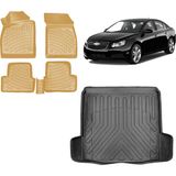 Team Car Chevrolet Cruze Sedan 2018 Model 3D Bagaj Havuzu+3d Araca Özel Bej Havuzlu Paspas Takımı - Siyah - Bej