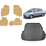 Team Car Honda City 2003 Model 3D Bagaj Havuzu+3d Araca Özel Bej Havuzlu Paspas Takımı - Siyah - Bej