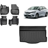 Team Car Honda Jazz Crosstar 2020 Model 3D Bagaj Havuzu+3d Havuzlu Araca Özel Paspas Takımı - Siyah - Siyah