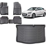 Team Car Hyundai I20 2015 Model 3D Bagaj Havuzu+3d Havuzlu Araca Özel Paspas Takımı - Siyah - Siyah