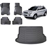 Team Car Hyundai Tucson 2012 Model 3D Bagaj Havuzu+3d Havuzlu Araca Özel Paspas Takımı - Siyah - Siyah