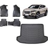Team Car Hyundai Tucson 2018 Model 3D Bagaj Havuzu+3d Havuzlu Araca Özel Paspas Takımı - Siyah - Siyah