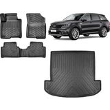 Team Car Kia Sorento 2021 (5 Koltuk) Model 3D Bagaj Havuzu+3d Havuzlu Araca Özel Paspas Takımı - Siyah - Siyah