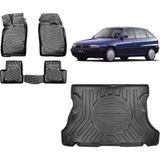 Team Car Opel Astra F Hb 1997 Model 3D Bagaj Havuzu+3d Havuzlu Araca Özel Paspas Takımı - Siyah - Siyah