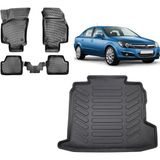 Team Car Opel Astra H Sedan 2011 Model 3D Bagaj Havuzu+3d Havuzlu Araca Özel Paspas Takımı - Siyah - Siyah