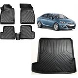 Team Car Opel Astra J 1,4 Sedan 2020 Model 3D Bagaj Havuzu+3d Havuzlu Araca Özel Paspas Takımı - Siyah - Siyah