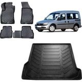 Team Car Opel Combo Combi 2002 Model 3D Bagaj Havuzu+3d Havuzlu Araca Özel Paspas Takımı - Siyah - Siyah