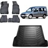 Team Car Opel Combo Combi 2006 Model 3D Bagaj Havuzu+3d Havuzlu Araca Özel Paspas Takımı - Siyah - Siyah