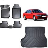 Team Car Opel Vectra B 1995 Model 3D Bagaj Havuzu+3d Havuzlu Araca Özel Paspas Takımı - Siyah - Siyah