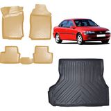 Team Car Opel Vectra B 2000 Model 3D Bagaj Havuzu+3d Araca Özel Bej Havuzlu Paspas Takımı - Siyah - Bej