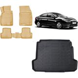 Team Car Renault Fluence 2014 Model 3D Bagaj Havuzu+3d Araca Özel Bej Havuzlu Paspas Takımı - Siyah - Bej