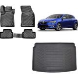 Team Car Renault Megane 4 Hatchback 2016 Model 3D Bagaj Havuzu+3d Havuzlu Araca Özel Paspas Takımı - Siyah - Siyah