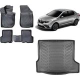 Team Car Renault Symbol 2022 Model 3D Bagaj Havuzu+3d Havuzlu Araca Özel Paspas Takımı - Siyah - Siyah