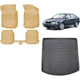 Team Car Skoda Octavia 2000 Model 3D Bagaj Havuzu+3d Araca Özel Bej Havuzlu Paspas Takımı - Siyah - Bej