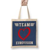 Team Eurovision Top Gun Style Bez Çanta Uzun Saplı - Açık Bej - 40 X 40