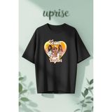 Team Taylor The Summer I Turned Pretty Baskılı Pamuklu Oversize T-Shirt - Siyah