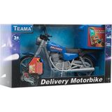 Teama Delivery Motorbike Çek Bırak Kurye Motosikleti TM-61842 Oyuncak Motosiklet Mavi - 21,5 x 12 x 6,5 cm