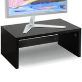 TEAMIX 14,2 inç monitör standı yükseltici, ahşap monitör yükseltici, masa için depolamalı küçük monitör standı TV/ekran/PC/dizüstü bilgisayar yükseltici bilgisayar standı masaüstü rafı (siyah-yüksek)