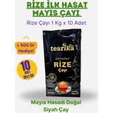 Tearika Geleneksel Rize Çayı 1 kg x 10 Adet – Mayıs Hasadı Doğal Siyah Çay + 500 gr Hediye! - 10 kg
