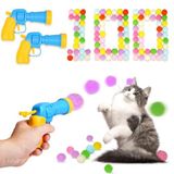 TEAWOO Başlatıcılı Kedi Oyuncak Topları Seti (2+100), 100 Sessiz Yumuşak İnteraktif Top ve 2 Peluş Kabarık Top Fırlatıcıları (Dayanıklı Takviyeli Baskı), Kapalı Kedi İnteraktif Oyuncak Topu, Güvenli Kedi