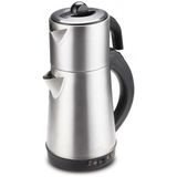 Teba TH-333CM Çay Makinesi 0,8L Demlik ve 1,8L Su Isıtıcı Çelik Malzeme ile Enerji Tasarruflu - Antrasit