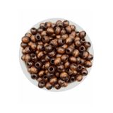tebrikcim Ahşap Boncuk, 10mm Kahverengi Ahşap,tahta Boncuk (50gr,~160 Adet Boncuk)